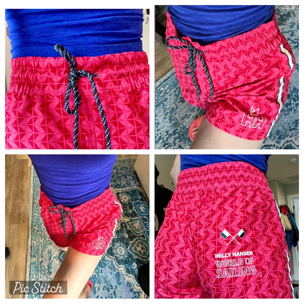 🆕 Helly Hensen Red Drawstring Sailing Shorts / Size: 26 / NWOT